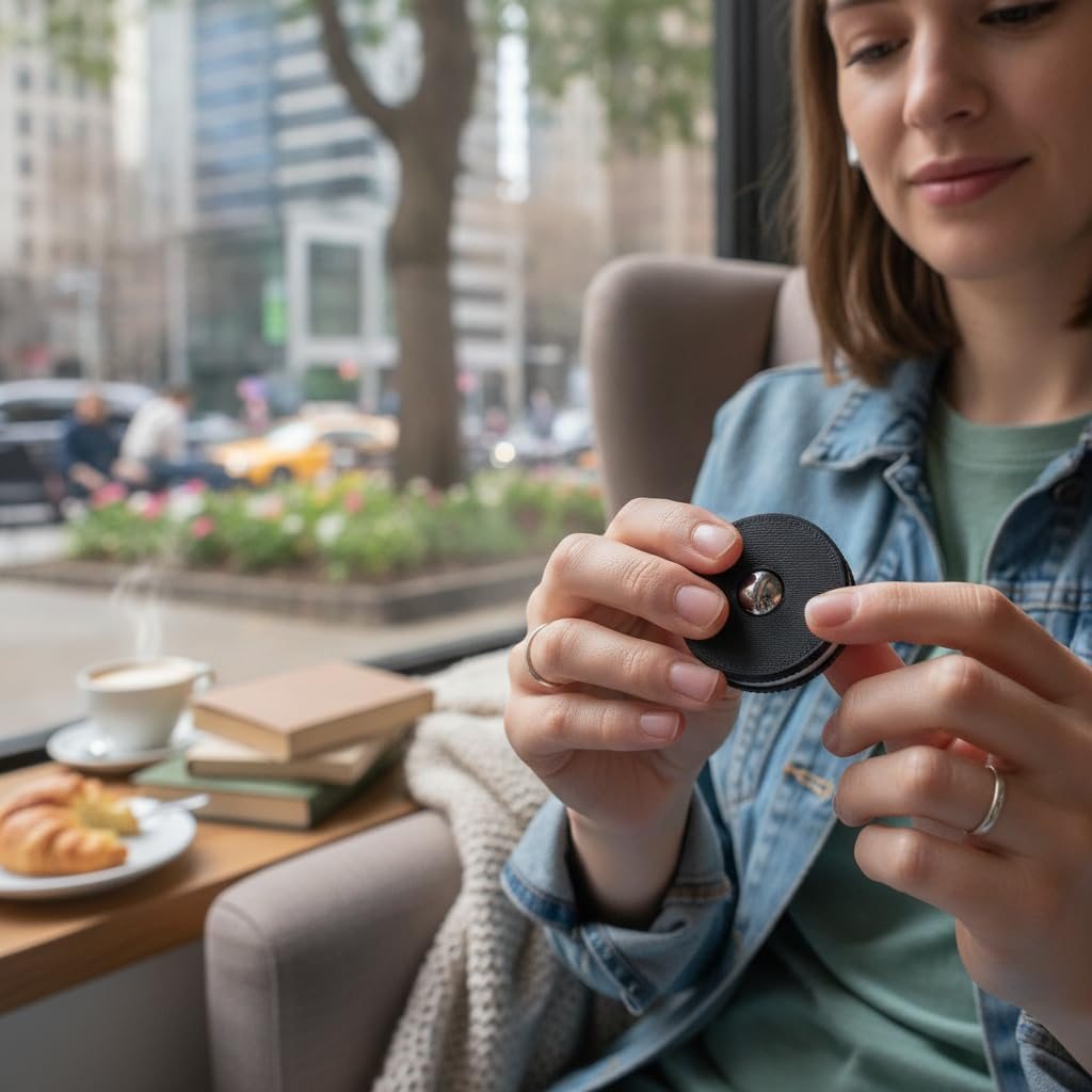 Cookie Roller in hand at a cafe
